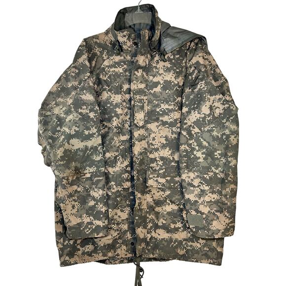 Vintage Other - Camouflage Military Parka Jacket Camo Coat Nylon Hooded Cold Weather Medium